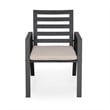 LeisureMod Chelsea Aluminum Patio Dining Armchair with Cushions in Beige