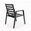 LeisureMod Chelsea Aluminum Patio Dining Armchair with Cushions in Beige