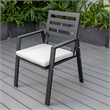 LeisureMod Chelsea Aluminum Patio Dining Armchair with Cushions in Beige