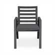 LeisureMod Chelsea Aluminum Patio Dining Armchair with Cushions in Black