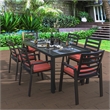 LeisureMod Chelsea Aluminum Patio Dining Armchair with Cushions in Cherry Red