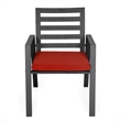 LeisureMod Chelsea Aluminum Patio Dining Armchair with Cushions in Cherry Red