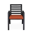 LeisureMod Chelsea Aluminum Patio Dining Armchair with Cushions in Orange