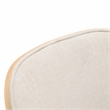 LeisureMod Tule Dining Chair with Velvet Seat Natural Wood/Beige Set of 2