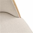 LeisureMod Tule Dining Chair with Velvet Seat Natural Wood/Beige Set of 2