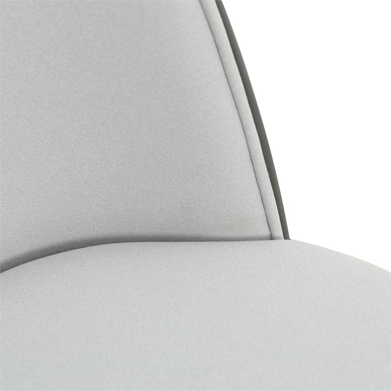 LeisureMod Tule Dining Chair with Velvet Seat Black/Platinum Blue Set of 4