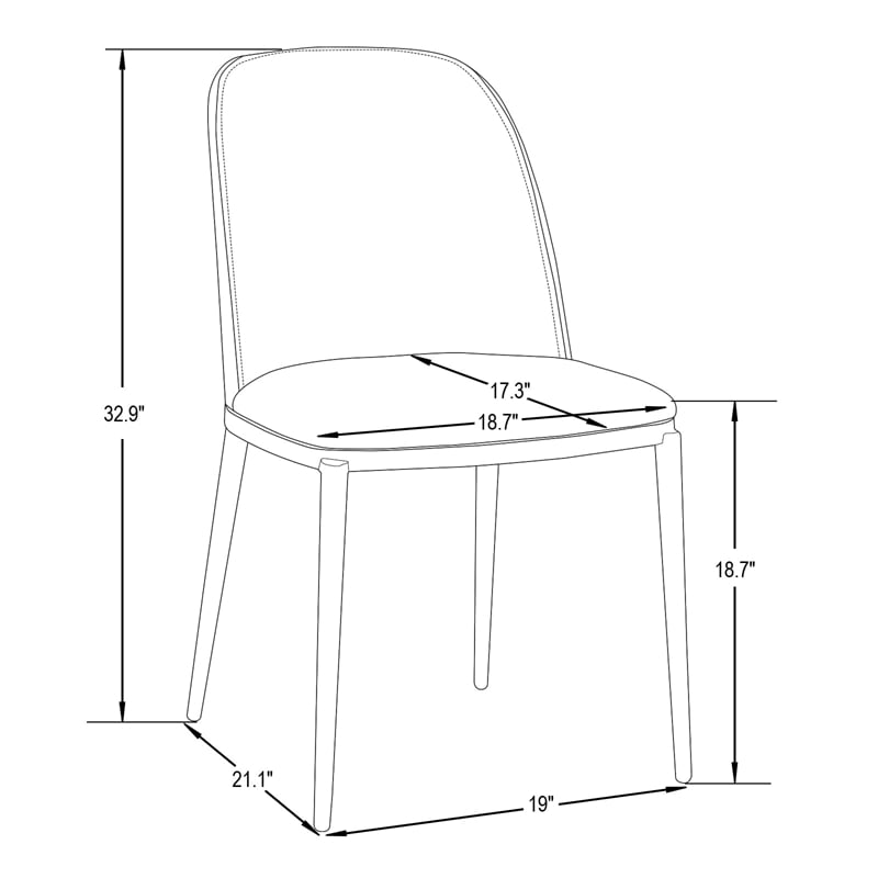 LeisureMod Tule Dining Chair with Velvet Seat Black/Platinum Blue Set of 4