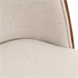 LeisureMod Tule Dining Chair with Velvet Seat Walnut/Beige Set of 4