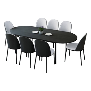 leisuremod tule 9-piece dining set