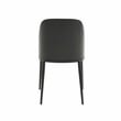 LeisureMod Tule 9-Piece Dining Set with Leather Seat Black/White