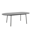 LeisureMod Tule 9-Piece Dining Set with Leather Seat Black/White