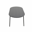 LeisureMod Tule 9-Piece Dining Set with Leather Seat Black/White