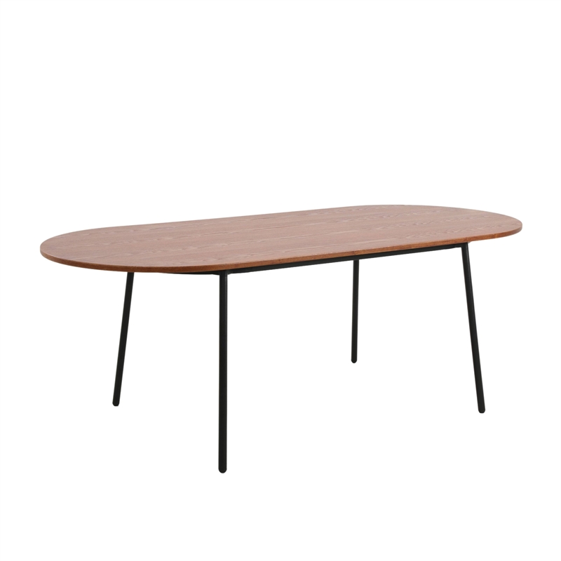 LeisureMod Tule 9-Piece Mid-Century Velvet Dining Set in Walnut/Beige