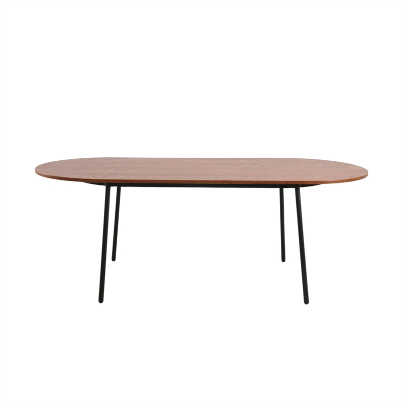 LeisureMod Tule 9-Piece Mid-Century Velvet Dining Set in Walnut/Beige