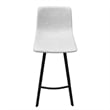 LeisureMod Elland Modern Upholstered Faux Leather Bar Stool Light Gray Set of 2