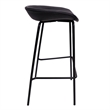 LeisureMod Servos Barstool with Faux Leather Seat and Iron Frame Black