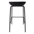 LeisureMod Servos Barstool with Faux Leather Seat and Iron Frame Black