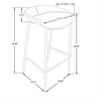 LeisureMod Servos Barstool with Faux Leather Seat and Iron Frame Black