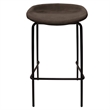 LeisureMod Servos Barstool with Faux Leather Seat and Iron Frame Elephant Gray