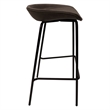 LeisureMod Servos Barstool with Faux Leather Seat and Iron Frame Elephant Gray