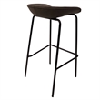 LeisureMod Servos Barstool with Faux Leather Seat and Iron Frame Elephant Gray