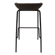 LeisureMod Servos Barstool with Faux Leather Seat and Iron Frame Elephant Gray