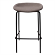 LeisureMod Servos Barstool with Faux Leather Seat and Iron Frame Light Gray