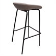 LeisureMod Servos Barstool with Faux Leather Seat and Iron Frame Light Gray