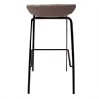 LeisureMod Servos Barstool with Faux Leather Seat and Iron Frame Light Gray