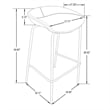 LeisureMod Servos Barstool with Faux Leather Seat and Iron Frame Light Gray
