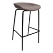 LeisureMod Servos Barstool with Faux Leather Seat and Iron Frame Light Gray