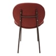 LeisureMod Servos Side Chair with Upholstered Faux Leather Seat Bordeaux