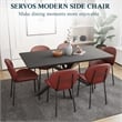 LeisureMod Servos Side Chair with Upholstered Faux Leather Seat Bordeaux