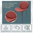 LeisureMod Servos Side Chair with Upholstered Faux Leather Seat Bordeaux