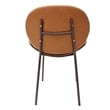 LeisureMod Servos Side Chair with Upholstered Faux Leather Seat Dark Brown