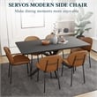 LeisureMod Servos Side Chair with Upholstered Faux Leather Seat Dark Brown