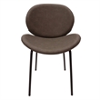 LeisureMod Servos Side Chair with Upholstered Faux Leather Seat Elephant Gray