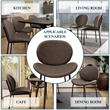 LeisureMod Servos Side Chair with Upholstered Faux Leather Seat Elephant Gray