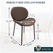 LeisureMod Servos Side Chair with Upholstered Faux Leather Seat Elephant Gray