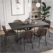 LeisureMod Servos Side Chair with Upholstered Faux Leather Seat Elephant Gray