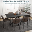LeisureMod Servos Side Chair with Upholstered Faux Leather Seat Elephant Gray