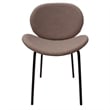 LeisureMod Servos Side Chair with Upholstered Faux Leather Seat Light Gray