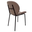 LeisureMod Servos Side Chair with Upholstered Faux Leather Seat Light Gray