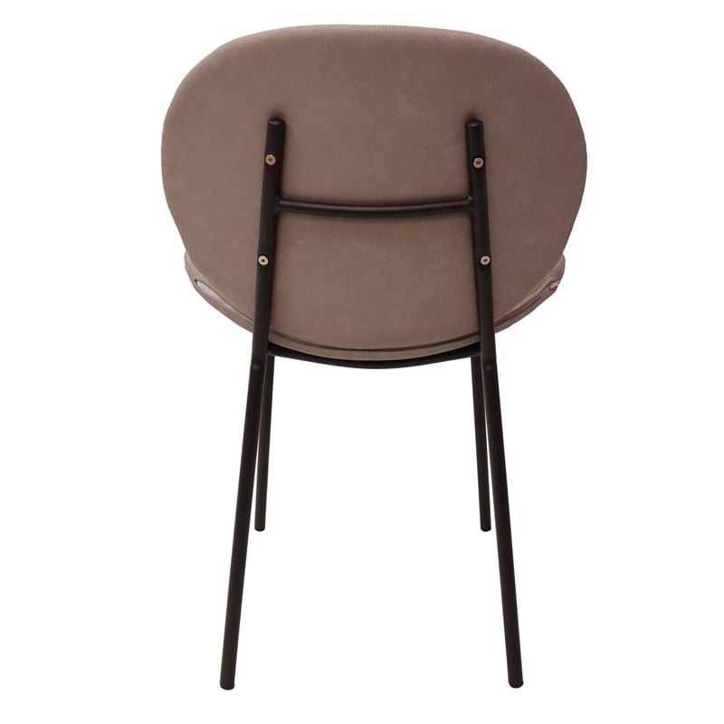 LeisureMod Servos Side Chair with Upholstered Faux Leather Seat Light Gray