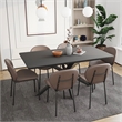 LeisureMod Servos Side Chair with Upholstered Faux Leather Seat Light Gray