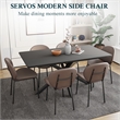 LeisureMod Servos Side Chair with Upholstered Faux Leather Seat Light Gray