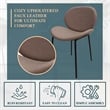 LeisureMod Servos Side Chair with Upholstered Faux Leather Seat Light Gray