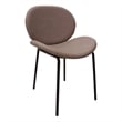 LeisureMod Servos Side Chair with Upholstered Faux Leather Seat Light Gray