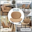 LeisureMod Servos Side Chair with Upholstered Faux Leather Seat Sand Brown