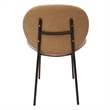 LeisureMod Servos Side Chair with Upholstered Faux Leather Seat Sand Brown